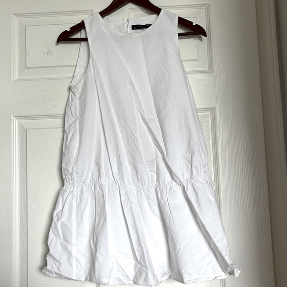 White linen drop waste dress - Picture 1 of 3